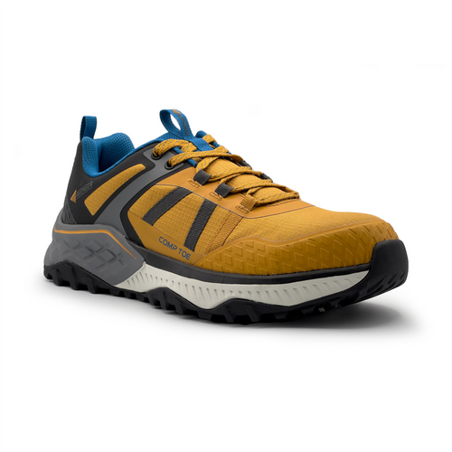 Avenger Work Boots AERO Trail - Men's  Low Top Shoe - Composite Toe - CT |EH |SR - Yellow / Blue - Size: 8.5 - E - (Wide)