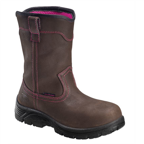 Avenger Framer Wellington Series - Women's Mid-Calf Slip-On Work Boots - Composite Toe - IC|EH|SR - Brown/Black - Size: 6.5M Avenger Framer Wellington Series - Women's Mid-Calf Slip-On Work Boots - Composite Toe - IC|EH|SR - Brown/Black - Size: 6.5M