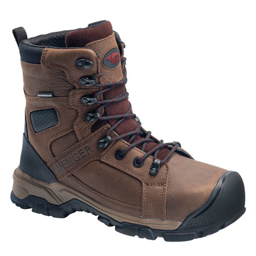 Avenger Ripsaw Series - Men's High-Top 8&rdquo; Boots - Aluminum Toe - IC|EH|SR|PR - Brown/Black - Size: 9W