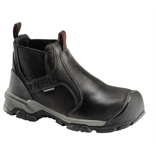 Avenger Ripsaw Romeo Series - Men's Mid-Top Slip-On Boots - Aluminum Toe - IC|EH|SR|PR - Black/Black - Size: 10.5W Avenger Ripsaw Romeo Series - Men's Mid-Top Slip-On Boots - Aluminum Toe - IC|EH|SR|PR - Black/Black - Size: 10.5W