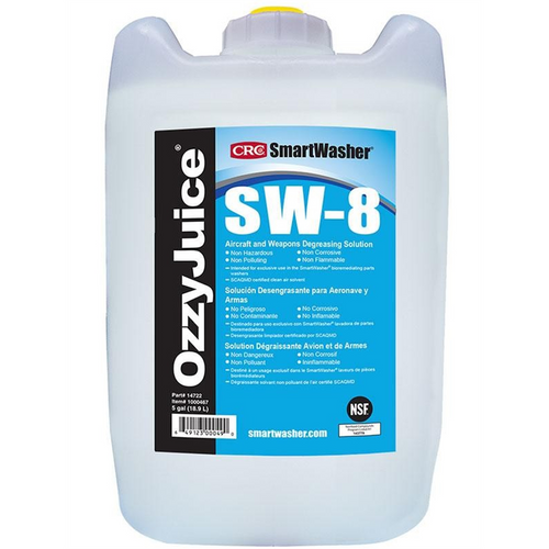 CRC Industries SmartWasher OzzyJuice SW-8 Aircraft, Weapons & Select Metals  Degreasing  Solution, 5 Gallon
