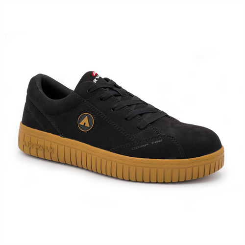 Airwalk AIRWALK - CAMINO Series - Men's Low Top Shoe - CT|EH|SR - Black/Gum - Size: 11.5-4E