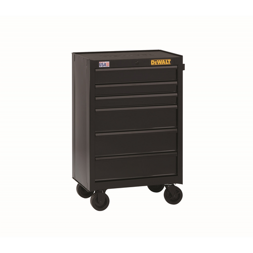 DeWalt 6-Drawer Rolling Cabinet, 26.5 in., Black DeWalt 6-Drawer Rolling Cabinet, 26.5 in., Black