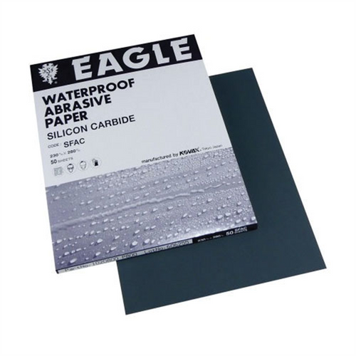 Eagle Abrasives, Inc. KOVAX 102-1500 Sanding Sheet, 9 in W x 11 in L, 1500 Grit, Silicon Carbide Abrasive, Paper Backing, Wet Eagle Abrasives, Inc. KOVAX 102-1500 Sanding Sheet, 9 in W x 11 in L, 1500 Grit, Silicon Carbide Abrasive, Paper Backing, Wet