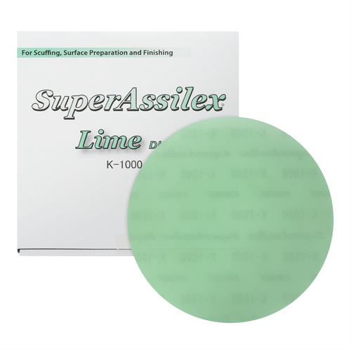 Eagle Abrasives, Inc. (25)Super Assilex 193-1509 Sanding Disc, 6 in Dia, K1000 Grit, Lime, No Holes