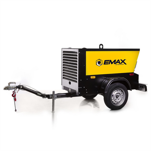 Emax Compressor Trailer mounted Kubota Diesel Driven 115 CFM Rotary Screw