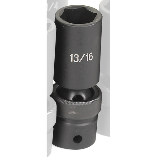 Grey Pneumatic SOC 13/16 1/2D IMP UNIV 6PT DP BLK