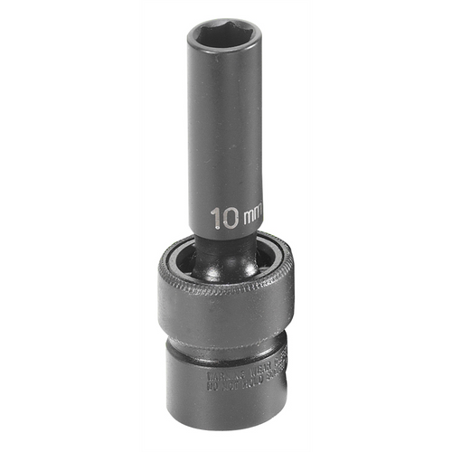 Grey Pneumatic SOC 10MM 3/8D IMP UNIV 6PT DP BLK