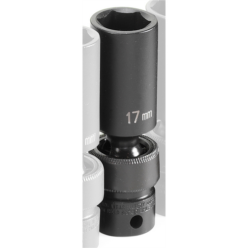 Grey Pneumatic SOC 17MM 3/8D IMP UNIV 6PT DP BLK