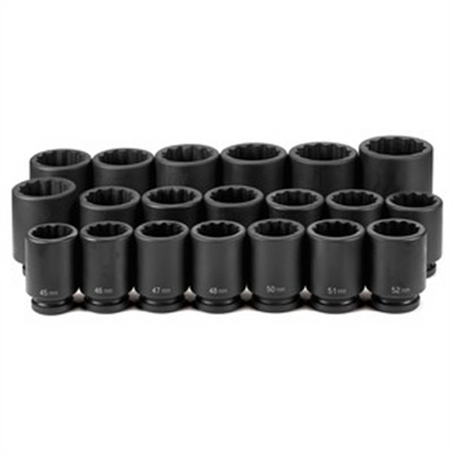Grey Pneumatic 1DR 20PC DEEP METRIC SET 45MM TO 75MM Grey Pneumatic 1DR 20PC DEEP METRIC SET 45MM TO 75MM