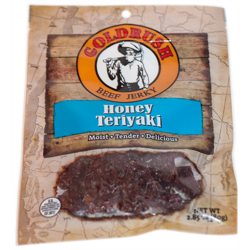 Gold Rush Jerky Honey Teriyaki 2.85 oz. Beef Jerky - 12 Count (3 lbs.)