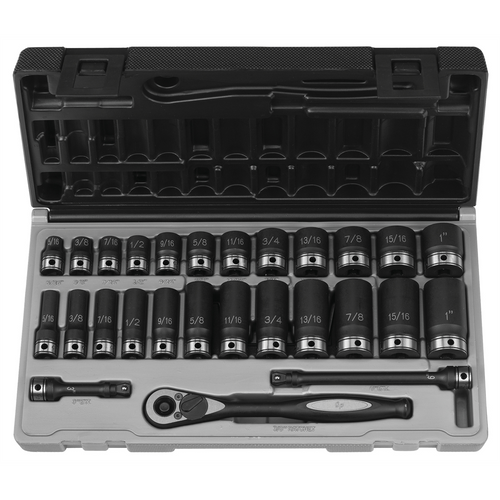 Grey Pneumatic 3/8" Dr. 27pc Fract. Std & Deep Duo-Socket Set - 6