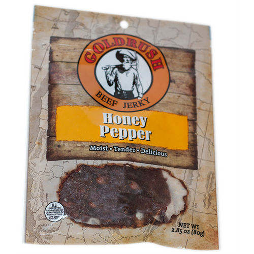 Gold Rush Jerky Honey Peppered 2.85 oz. Beef Jerky - 12 Count (3 lbs.)