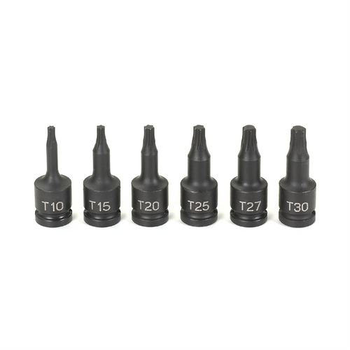 Grey Pneumatic 1/4" Drive 6 Pc Internal Torx Impact Driver Set Grey Pneumatic 1/4" Drive 6 Pc Internal Torx Impact Driver Set