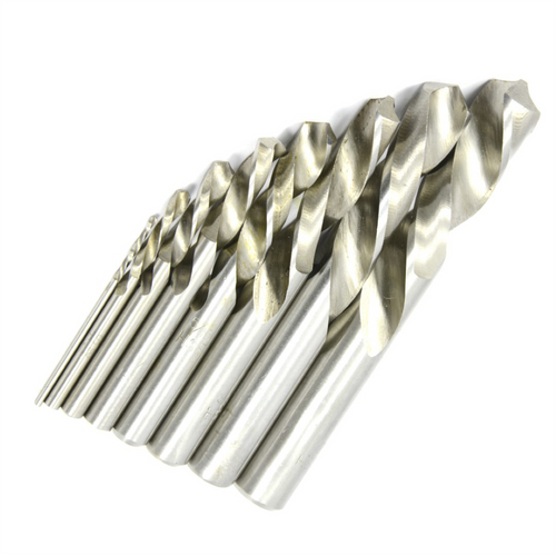 Forney Industries 8-Piece Stubby Left Hand Drill Bit Set, High Speed Steel (HSS)