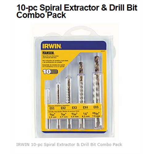 Hanson EXTRACTOR SPIRAL SET 10PC SCREW&COBALT DRILL BIT Hanson EXTRACTOR SPIRAL SET 10PC SCREW&COBALT DRILL BIT