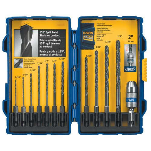 Hanson 12 Piece Black Oxide Hex Shank Drill Bit Set Hanson 12 Piece Black Oxide Hex Shank Drill Bit Set