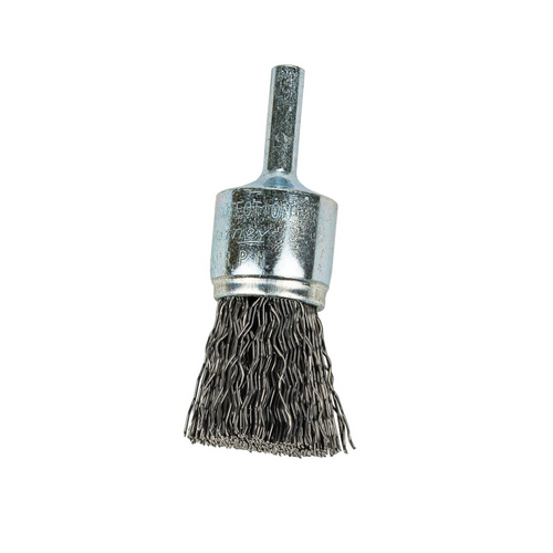 Forney Industries Command PRO End Brush, Crimped, 3/4 in x .020 in x 1/4 in Shank