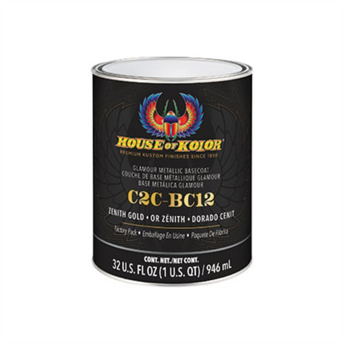 House Of Kolor SHIMRIN C2C-BC12-Q01 C2C Glamour Metallics Series Universal Basecoat, 1 qt Can, Zenith Gold