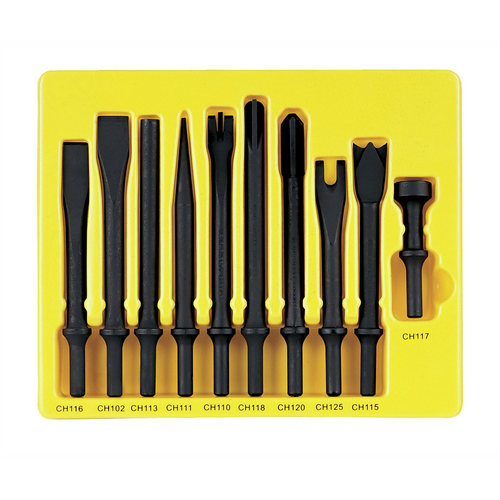 Grey Pneumatic 10PC GENERAL SERVICE CHISEL SET .401 SHANK Grey Pneumatic 10PC GENERAL SERVICE CHISEL SET .401 SHANK