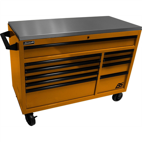 Homak Manufacturing 54" RSPro Rolling Workstation w/Stainless Steel Top Worksurface-Orange