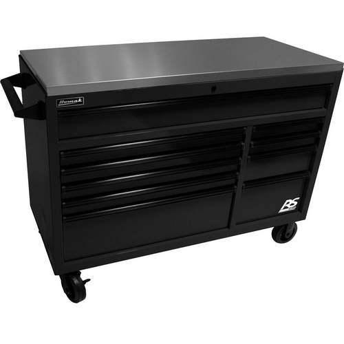 Homak Manufacturing 54" RSPro Rolling Workstation w/Stainless Steel Top Worksurface-Black