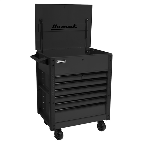 Homak Manufacturing 35 in. Pro Series 7-Drawer Service Cart, Black