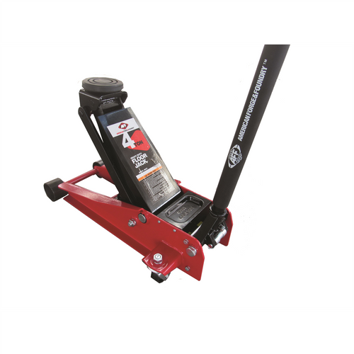 American Forge & Foundry AFF - Service Jack - 4 Ton Capacity - Double Pump - Short Chassis - 2 pc Handle - 4.3" Min H to 20.5" Max H - Heavy Duty