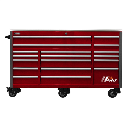 Homak Manufacturing 72 in. HXL 17-Drawer Roller Cabinet - Red Homak Manufacturing 72 in. HXL 17-Drawer Roller Cabinet - Red