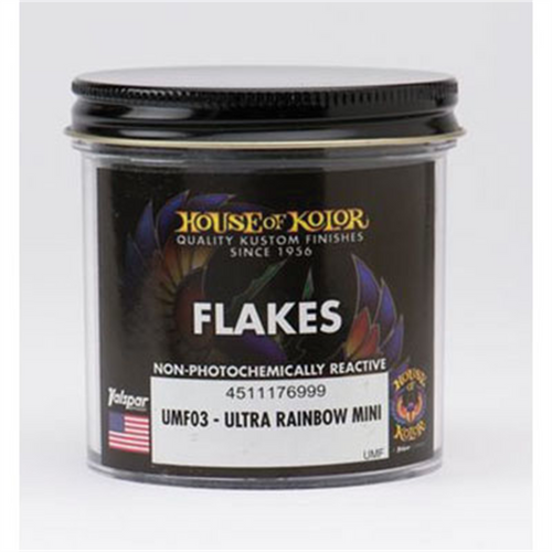 House Of Kolor UMF03-B01 UMF Series Dry Flake, 3 oz Can, Ultra Rainbo, 1/256th Square