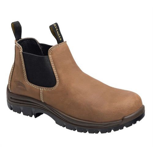 Avenger Foreman Romeo Series - Women's Mid Top Slip-On Boots - Composite Toe - IC|EH|SR|PR - Brown/Black - Size: 9.5M Avenger Foreman Romeo Series - Women's Mid Top Slip-On Boots - Composite Toe - IC|EH|SR|PR - Brown/Black - Size: 9.5M