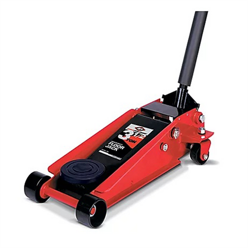 American Forge & Foundry AFF - Service Jack - 3.5 Ton Capacity - Double Pump - Short Chassis - 1 pc Handle - 4" Min H to 19.5" Max H - Heavy Duty
