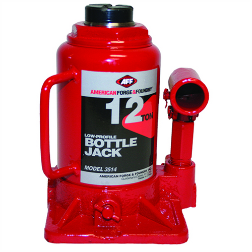 American Forge & Foundry AFF - Bottle Jack - 12 Ton Capacity - Low Profile - Manual - Heavy Duty