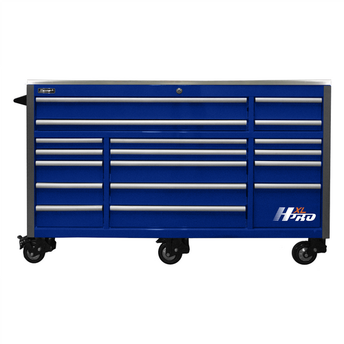 Homak Manufacturing 72 in. HXL 17-Drawer Roller Cabinet - Blue Homak Manufacturing 72 in. HXL 17-Drawer Roller Cabinet - Blue