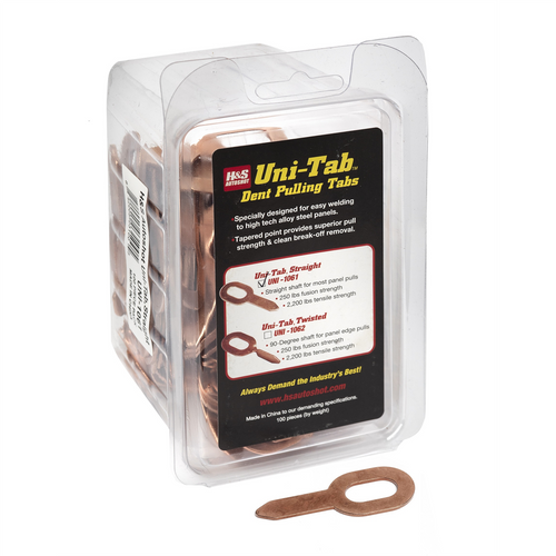 H&S AutoShot UNI-1061 Weld Pull Key Steel, Straight 180&deg; Copper-Flash (100-pack)
