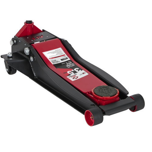 American Forge & Foundry Service Jack - 3.5 Ton Capacity - Lightning Lift - Short Chassis - 2 pc Handle - 3.35-Inch Min H to 24.21-Inch Max H - High Lift