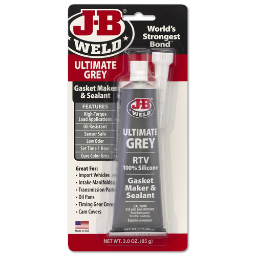 J B Weld J-B Weld 32327 Ultimate Grey High Temperature RTV Silicone Gasket Maker and Sealant - 3 oz.