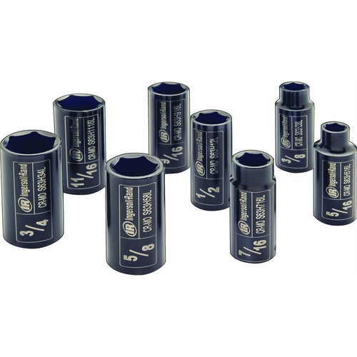 Ingersoll Rand 3/8" Drive Hex Deep SAE Impact Socket Set, 8-Piece Ingersoll Rand 3/8" Drive Hex Deep SAE Impact Socket Set, 8-Piece