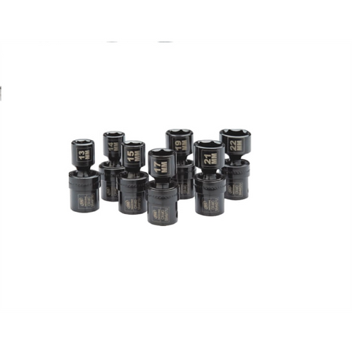Ingersoll Rand 1/2" Drive Hex Metric Universal Impact Socket Set, 7-Piece