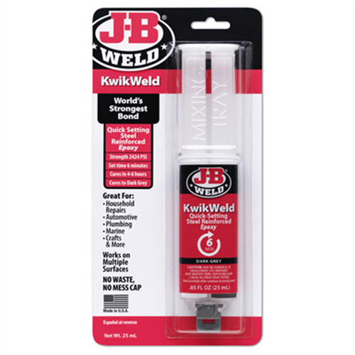 J B Weld J-B Weld 50176 KwikWeld Steel Reinforced Epoxy Syringe - 25 ml.