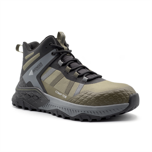 Avenger Aero Trail Mid - Men's - CT|EH|SR|SF|WP|B&W - Olive / Grey - Size: 9.5 - 6E - (Extra Extra Wide)