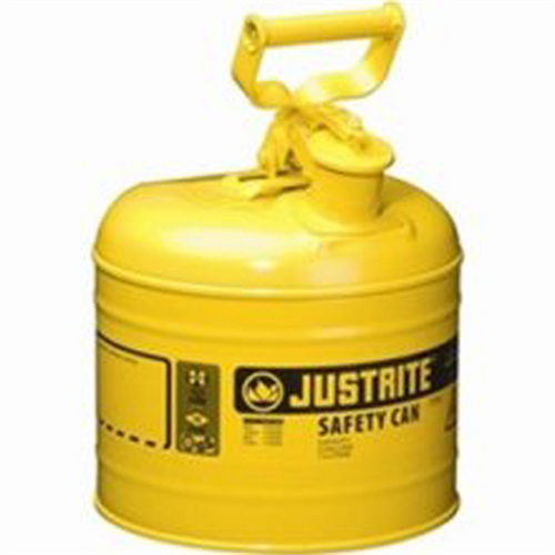 Justrite Mfg. Co. 2.5G/9.5L Safety Can Yellow Justrite Mfg. Co. 2.5G/9.5L Safety Can Yellow