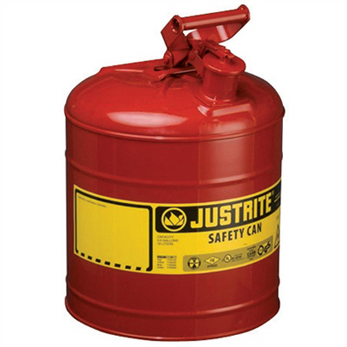 Justrite Mfg. Co. 5 Gal/19L Safety Can, Red Justrite Mfg. Co. 5 Gal/19L Safety Can, Red