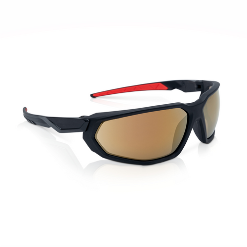 Jackson Safety Safety Glasses - HyperGuard F-Series - Gold Mirror Lens - Black Full Frame - Hardcoat Anti-Scratch