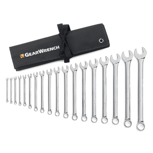 GearWrench 18 Piece 12 Point Long Pattern Combination SAE Wrench Set