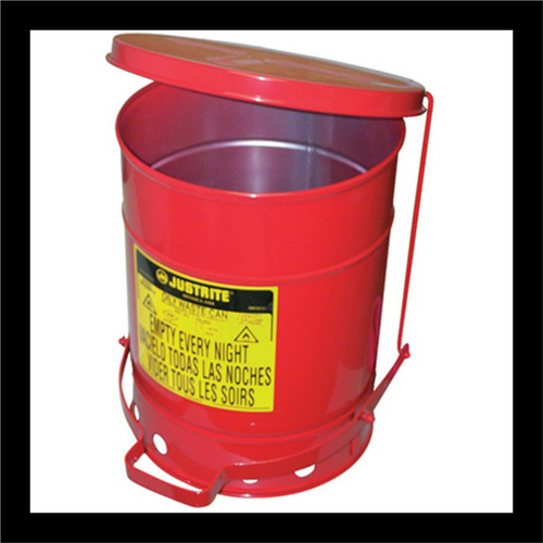 Justrite Mfg. Co. 6 GAL OILY WASTE CAN W/LEVER Justrite Mfg. Co. 6 GAL OILY WASTE CAN W/LEVER