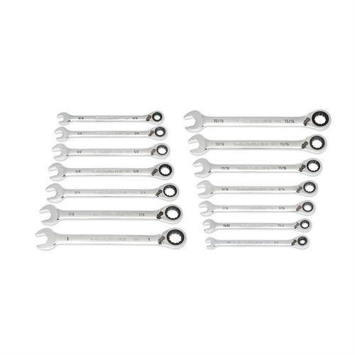 GearWrench 14 Piece 90-Tooth 12 Point SAE Reversible Ratcheting Wrench Set