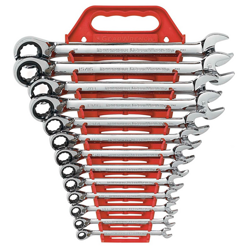 GearWrench 13 Piece 72-Tooth 12 Point Reversible Ratcheting Combination SAE Wrench Set