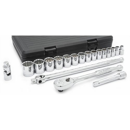 GearWrench 19 Piece 1/2 Inch Drive 12 Point Standard SAE Mechanics Tool Set