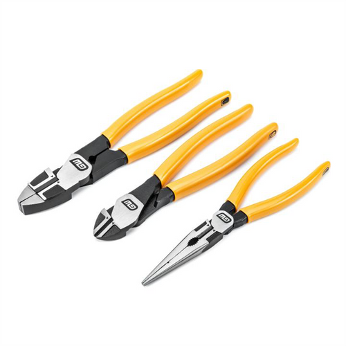 Gearwrench 3 Piece PITBULL Dipped Handle Electrician's Plier Set Gearwrench 3 Piece PITBULL Dipped Handle Electrician's Plier Set